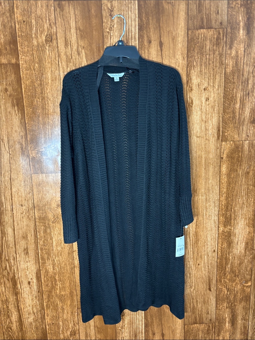 NWT Women’s Black Open-Front Knit Cardigan